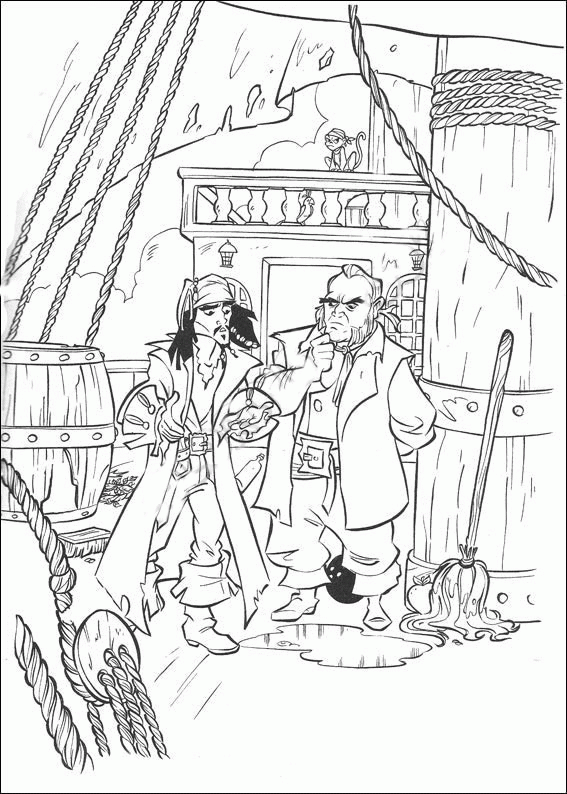 Plansa de colorat cu Pirati 65 62